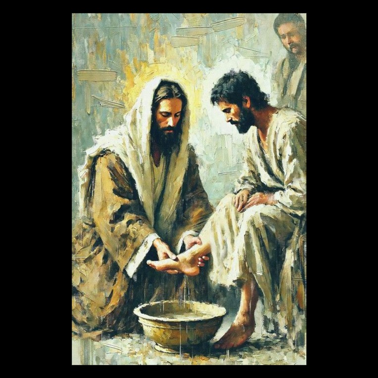 This foot-washing Savior artwork