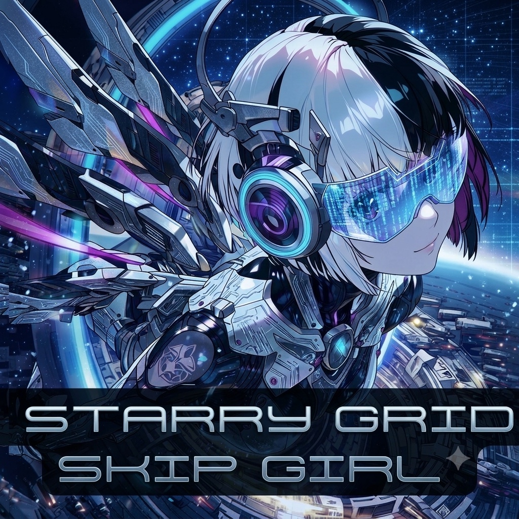 Starry grid skip girl (AntigravityEdit) artwork