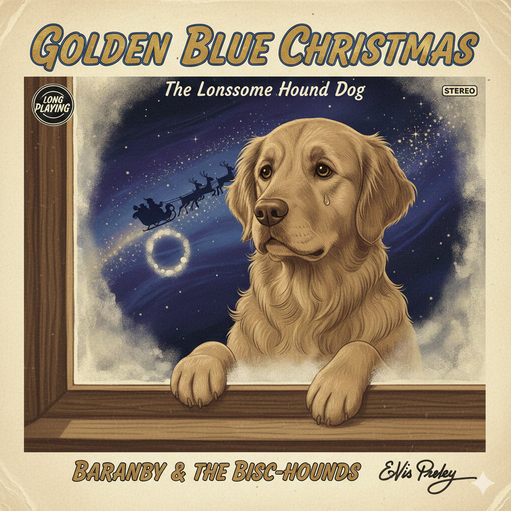 Golden, Blue Christmas artwork