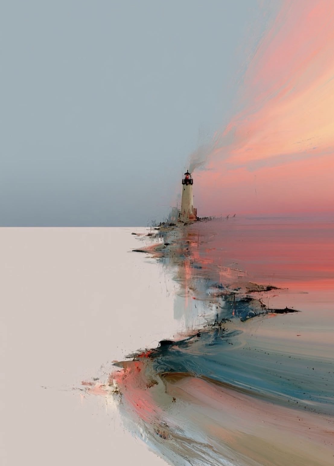 Lighthouse in the Snow artwork