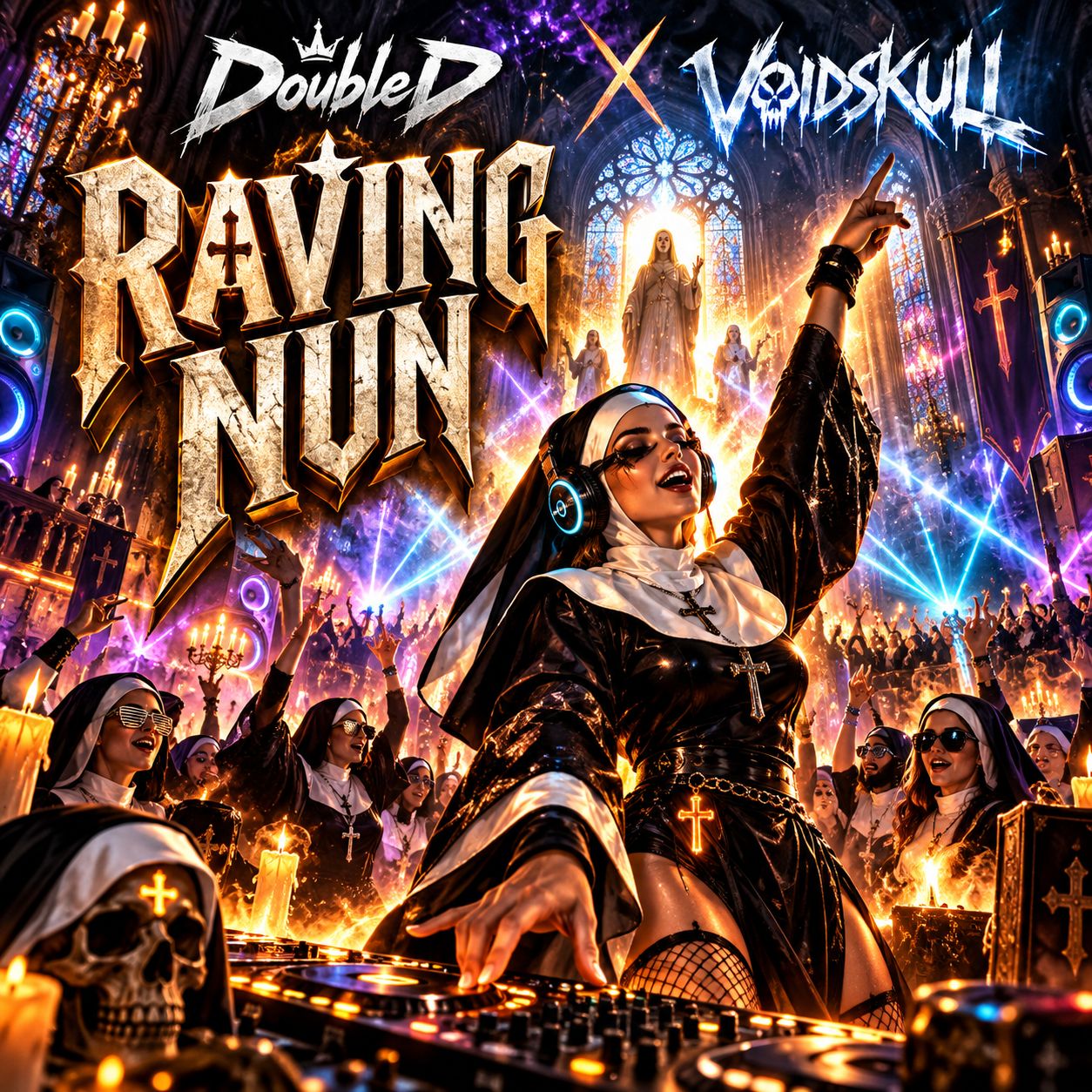 🙏 RAVING NUN // — DoubleD × VoidSkull artwork