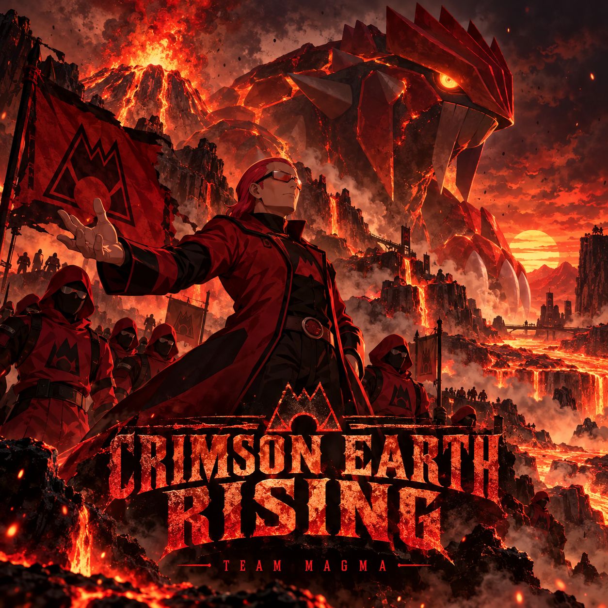 TEAM MAGMA — "CRIMSON EARTH RISING" artwork