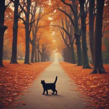 Image for 秋の公園黒猫散歩