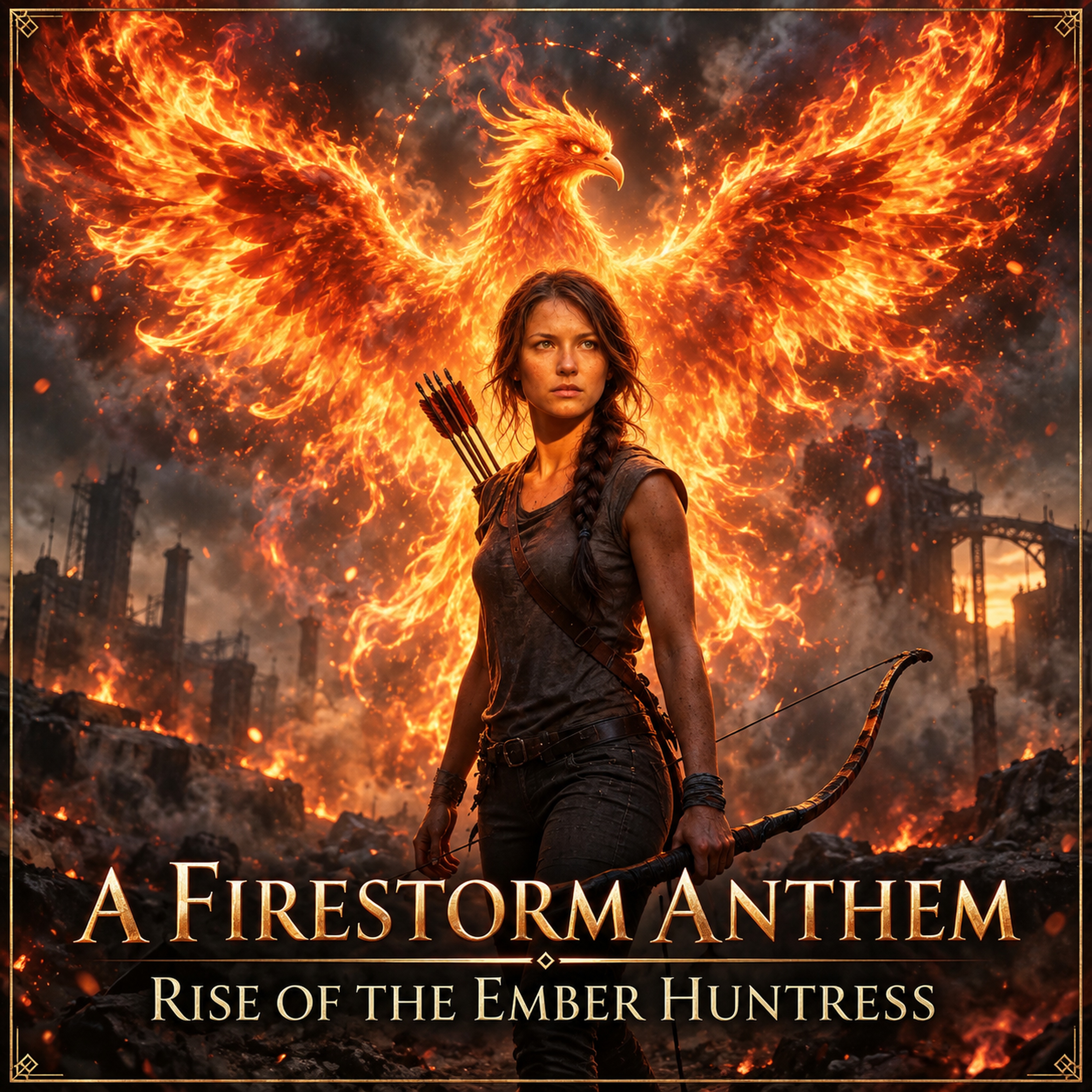 A Firestorm Anthem - Rise of the Ember Huntress🏹(inspired by the Hunger Games) artwork