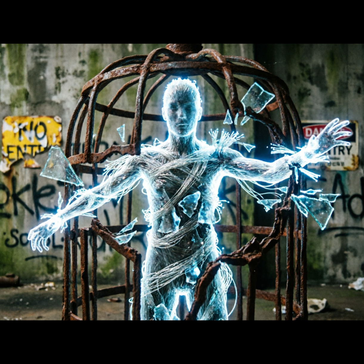 Glass Cage - Iron Will  - Qwen artwork