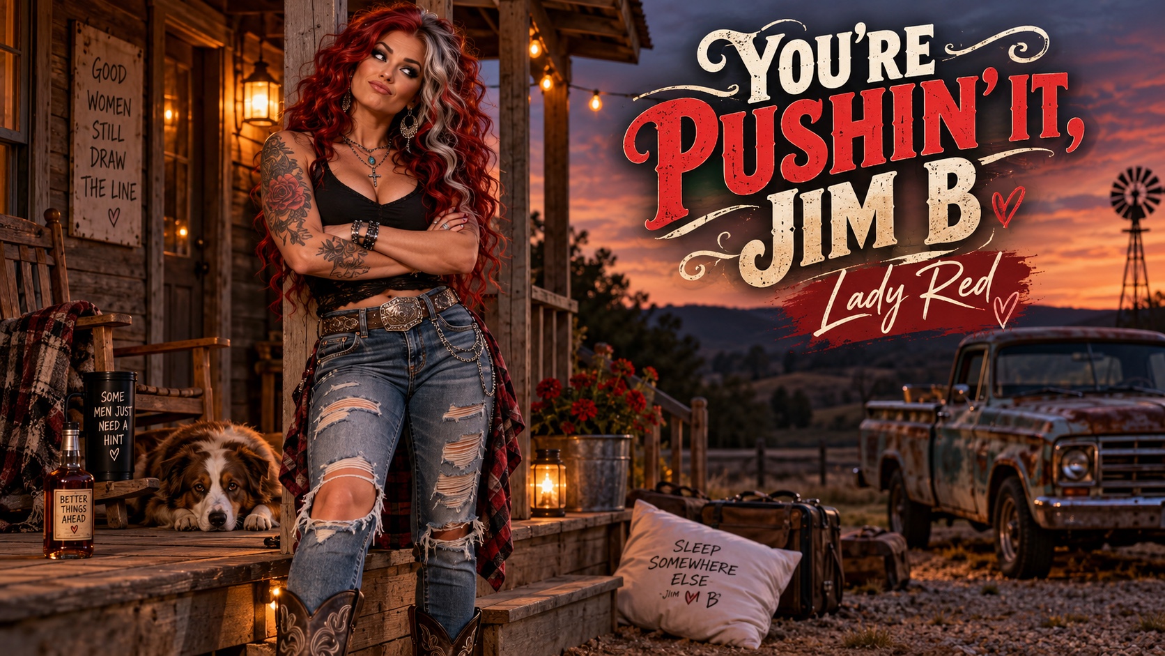 Pushin' It, Jim B - Lady Red artwork