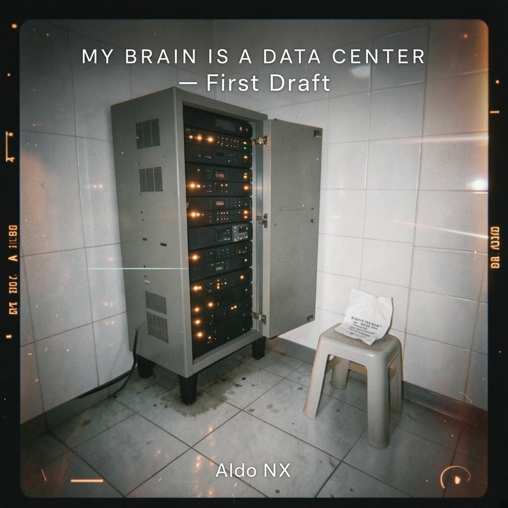 MY BRAIN IS A DATA CENTER — First Draft artwork
