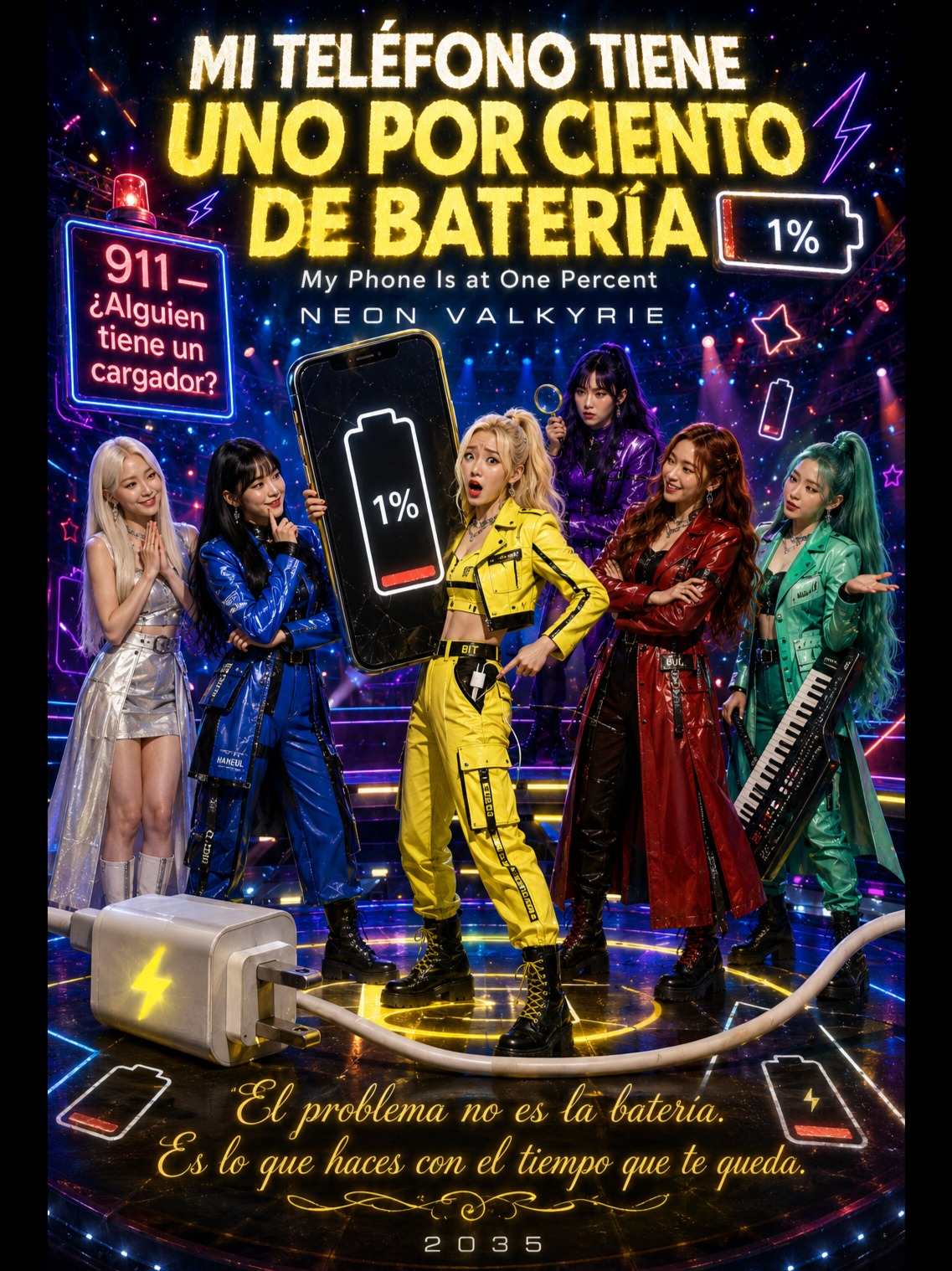 Mi teléfono tiene uno por ciento de batería artwork