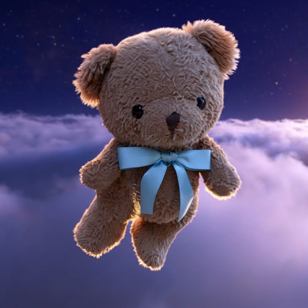 夜空下的小熊飛行 artwork
