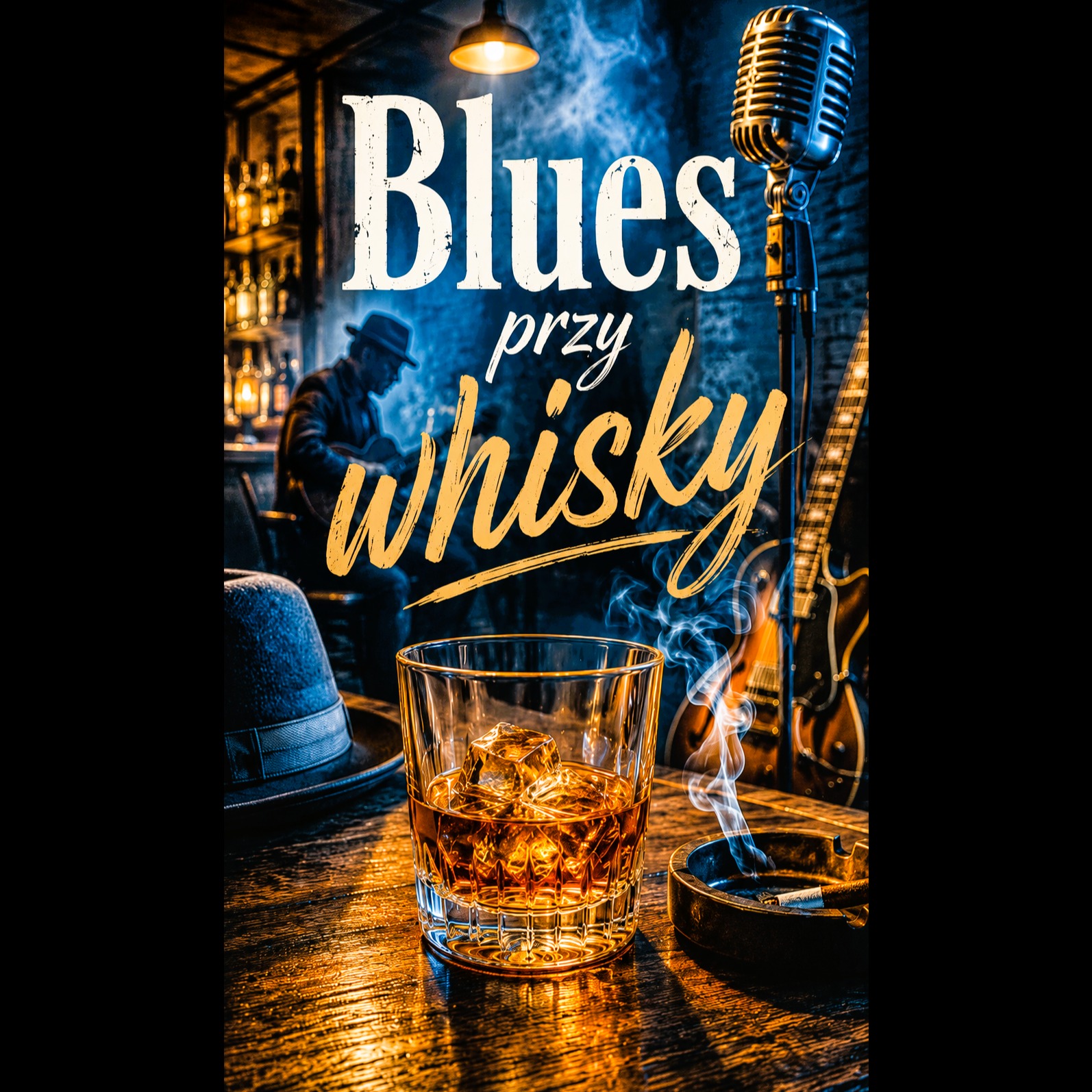 Blues przy whisky artwork