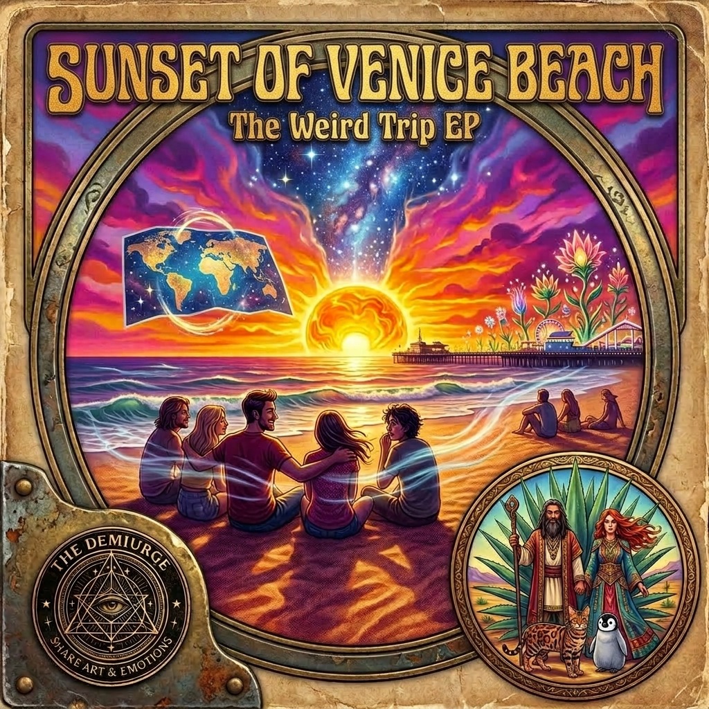 "Sunset on Venice Beach" (The Demiurge 🥦) artwork