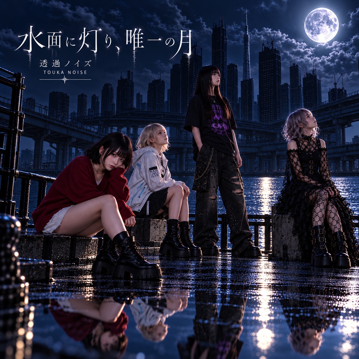 水面に灯り、唯一の月 artwork