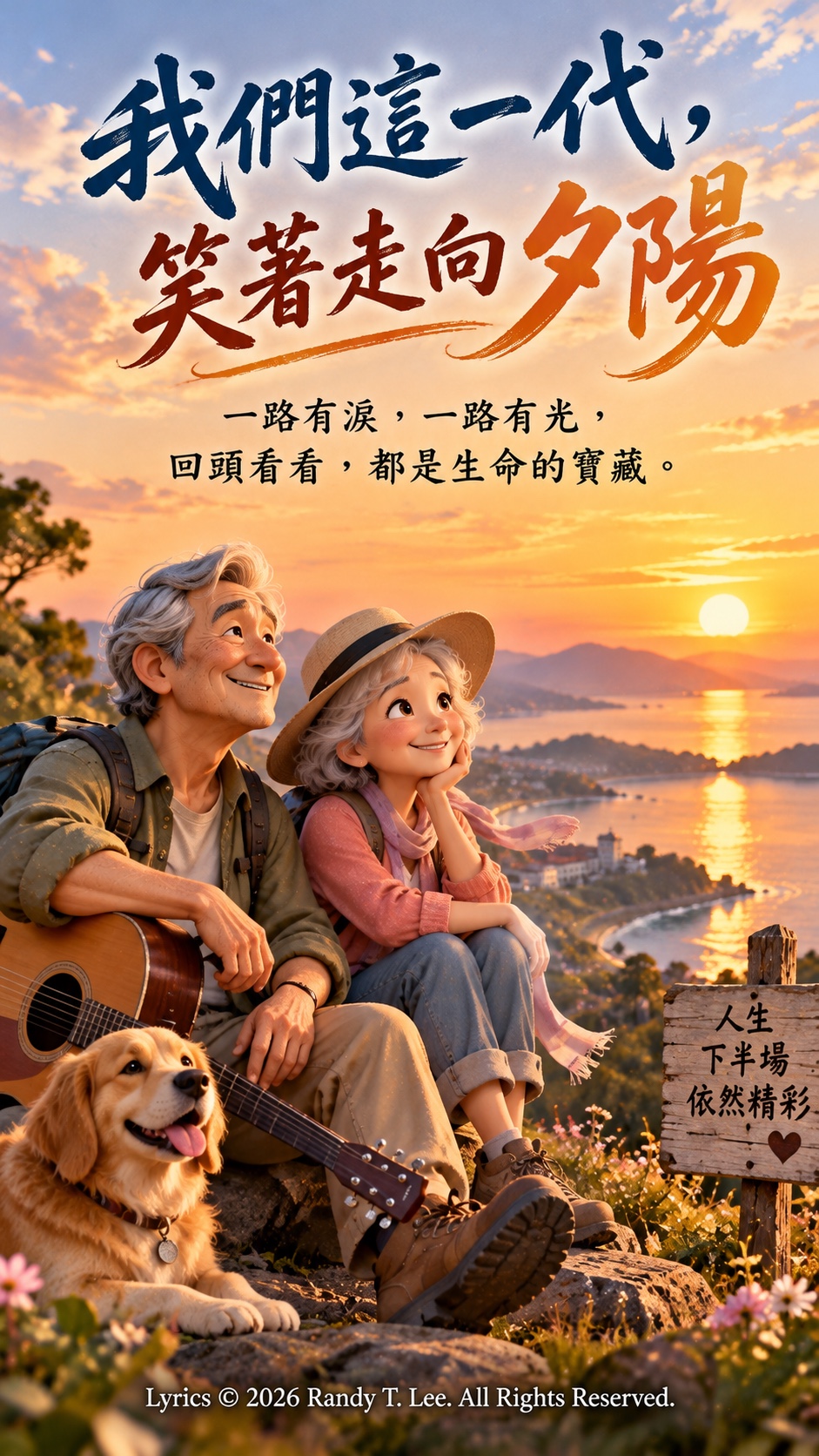《我們這一代，笑著走向夕陽》 artwork
