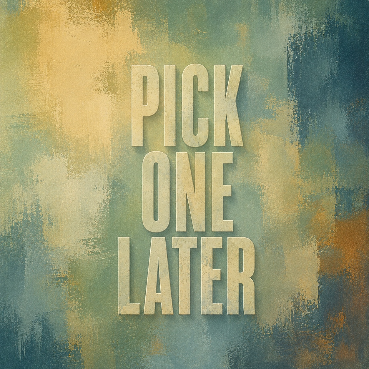 PICK ONE LATER artwork