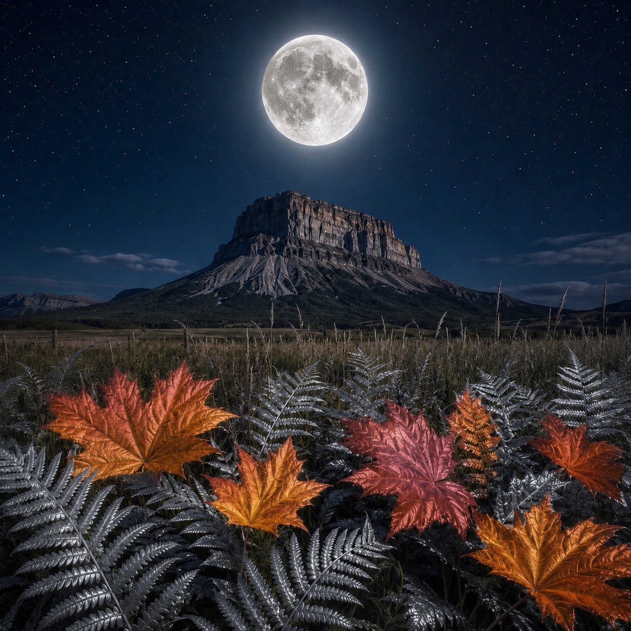 Silver Moon, Silver Ferns, and Maple Leafs artwork
