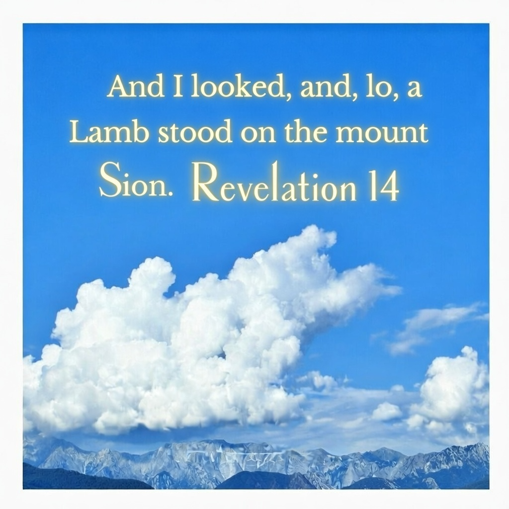 And I looked, and, lo, a Lamb stood on the mount Sion. [Revelation 14] artwork