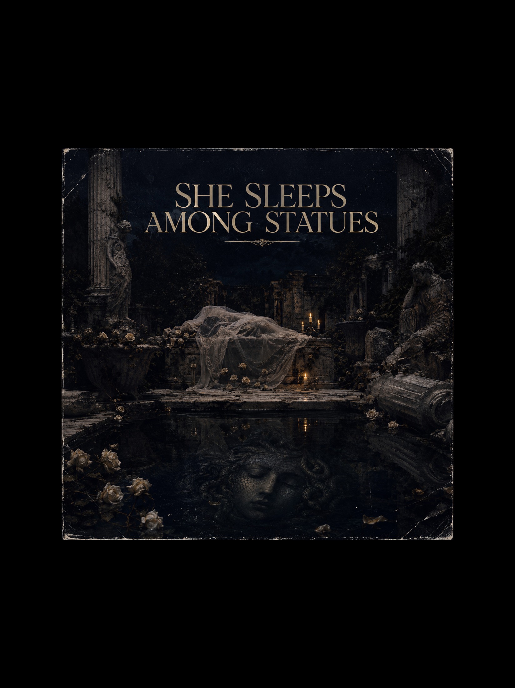 She Sleeps Among Statues artwork