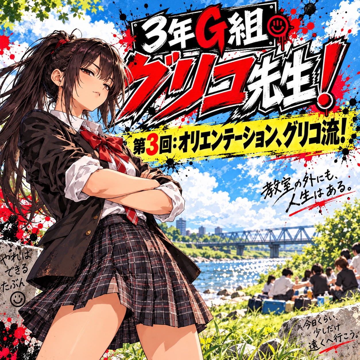 3年G組グリコ先生第3回予告（桜編） artwork