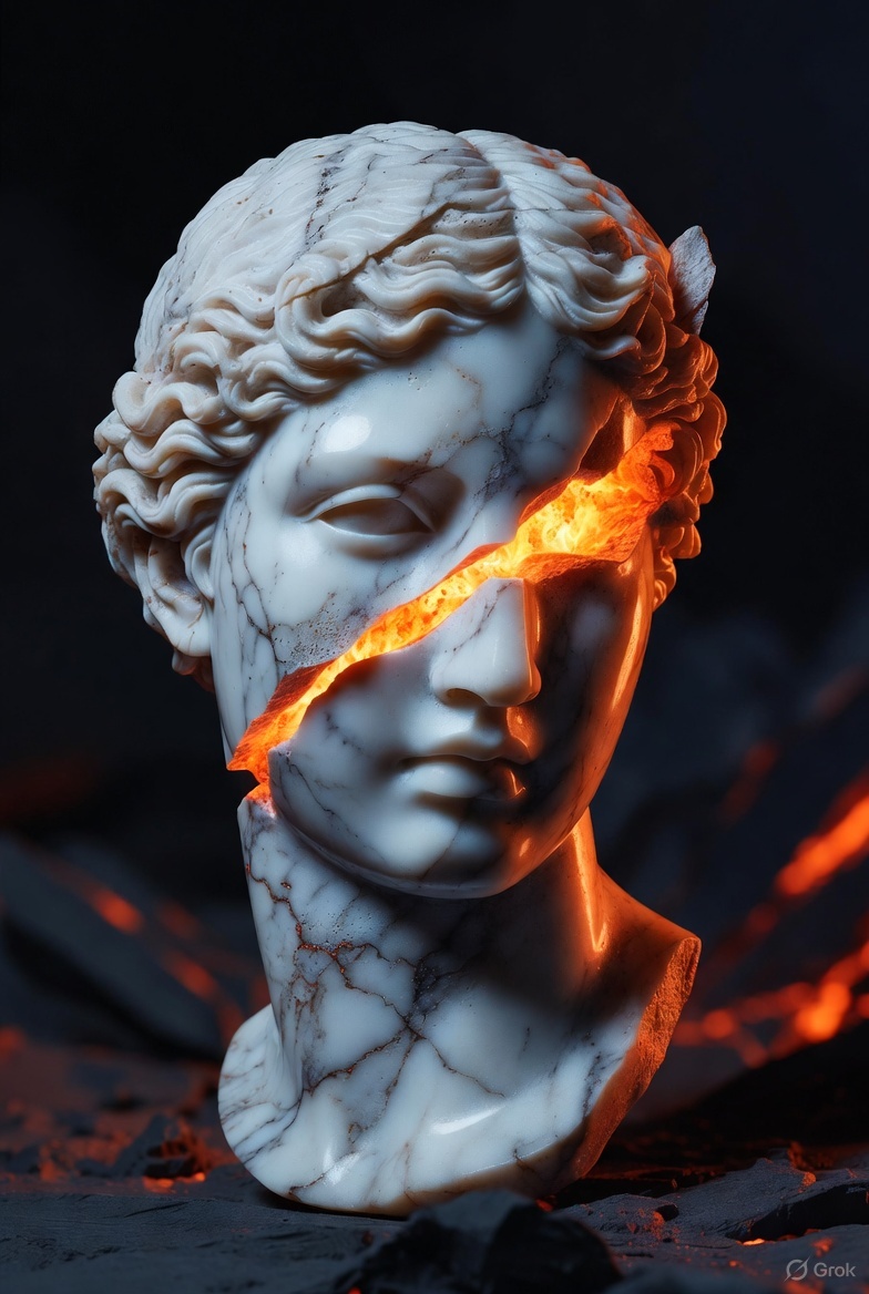 The Stoic's Cracked Facade artwork