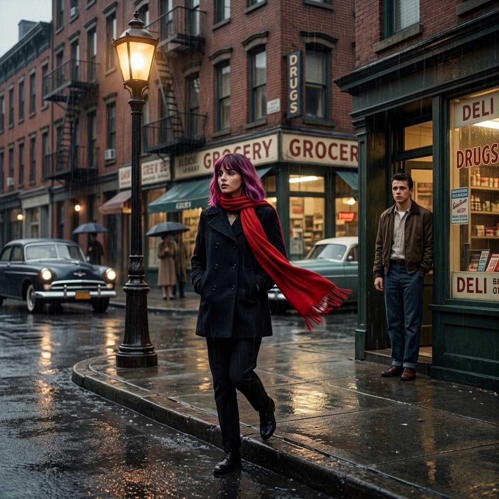 The Girl in the Red Scarf artwork