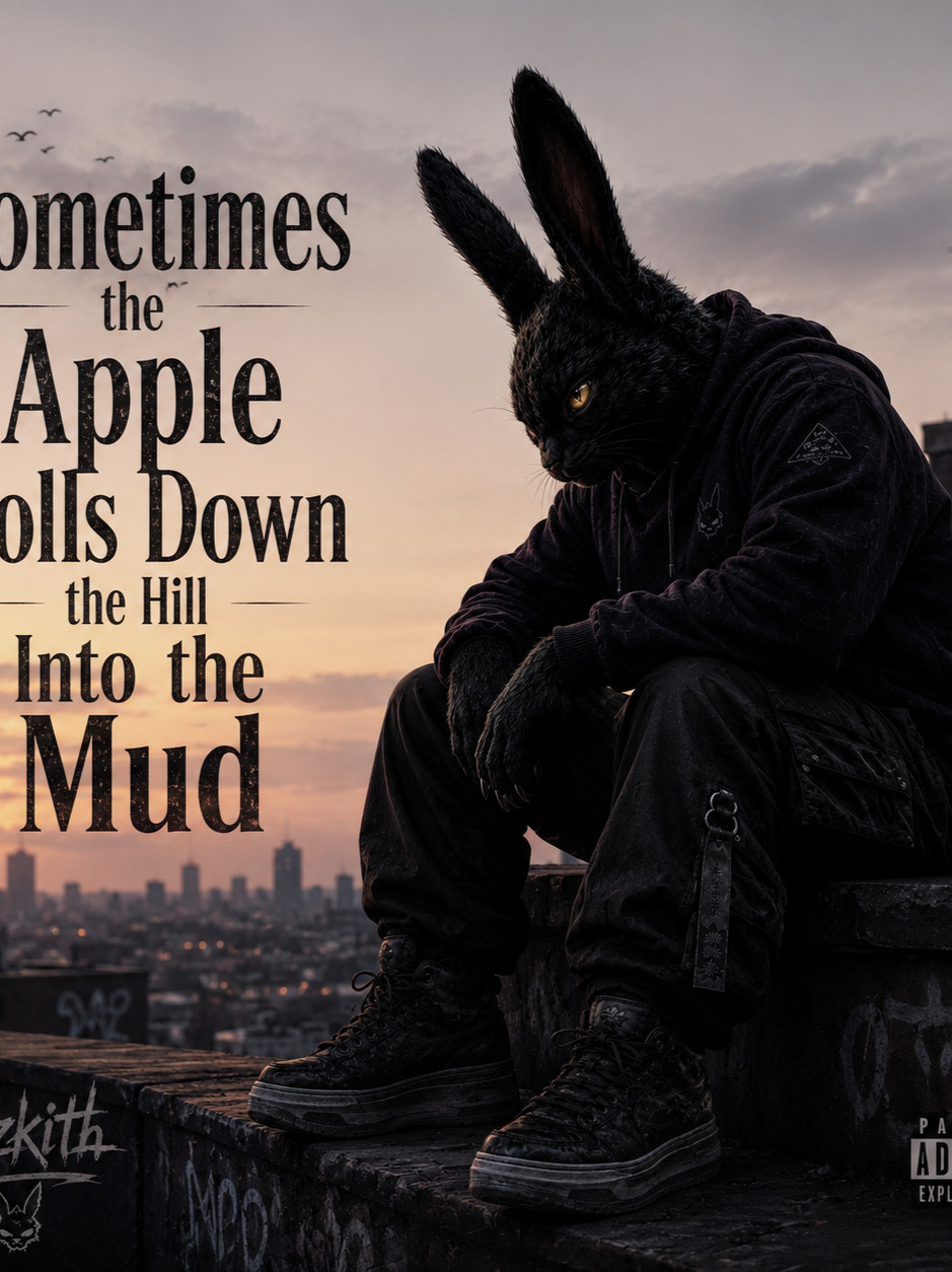 Sometimes the Apple Rolls Down the Hill Into the Mud artwork