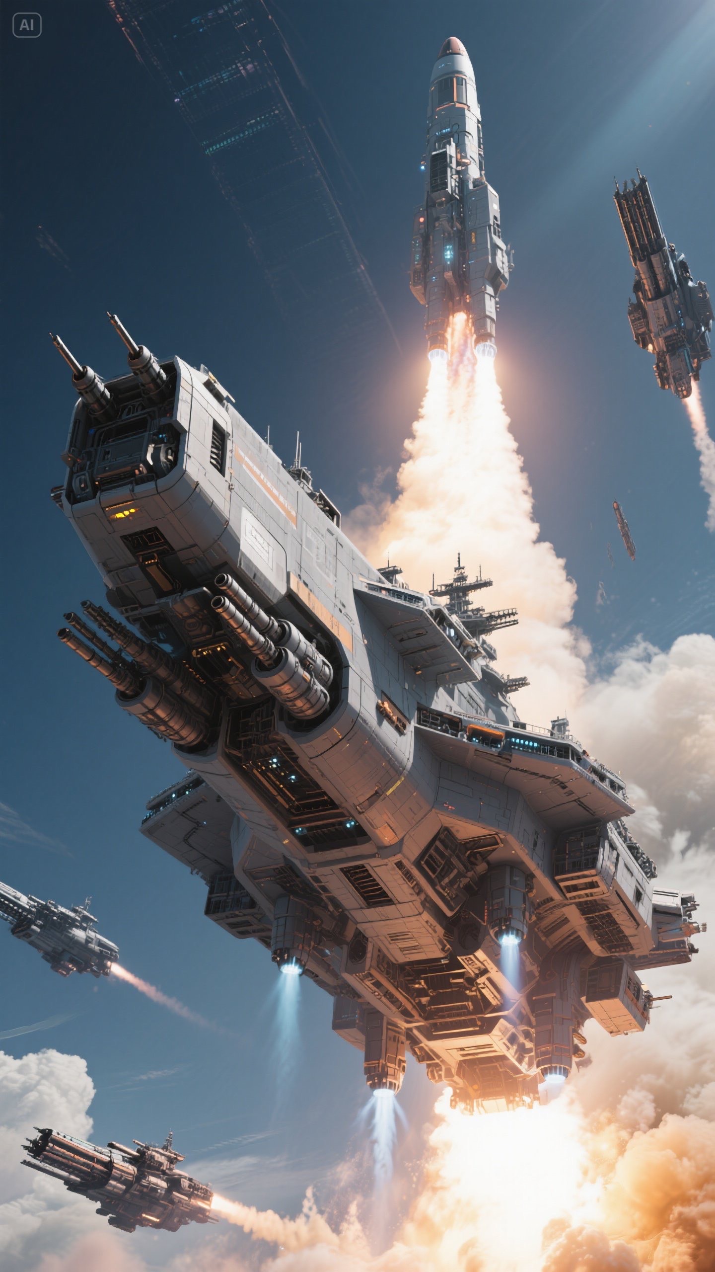Launch of the space battleship：002 artwork