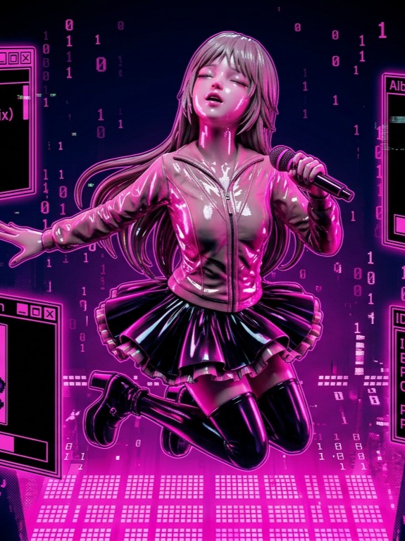 『MP3 消えたジャケット ～ID3v2.3 Conversion Version～ 地雷系Sunoタグ体操』 8bit artwork