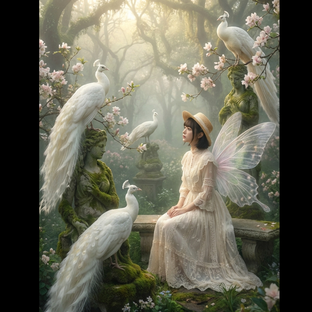 白い孔雀の園 / Garden of White Peacocks artwork