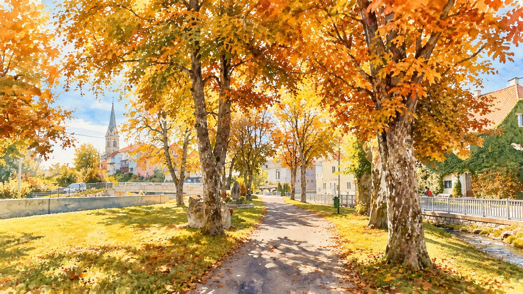 Golden Afternoon by the Mill Stream (Im Schützenpark) artwork