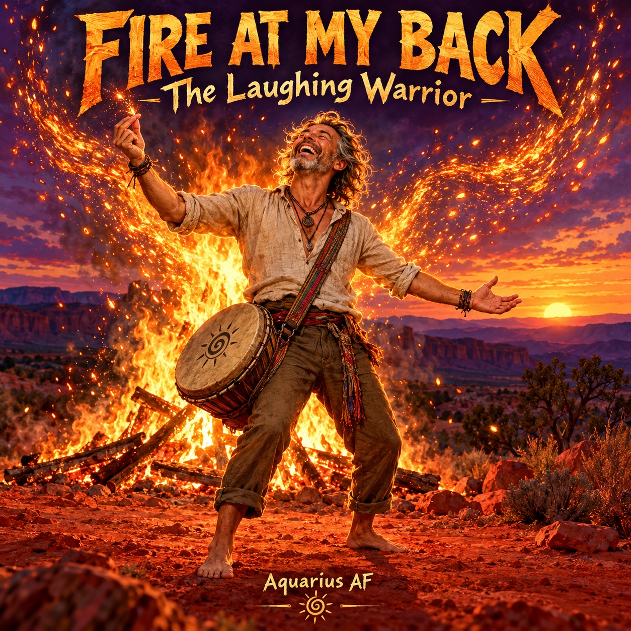 Fire at My Back (The Laughing Warrior) artwork
