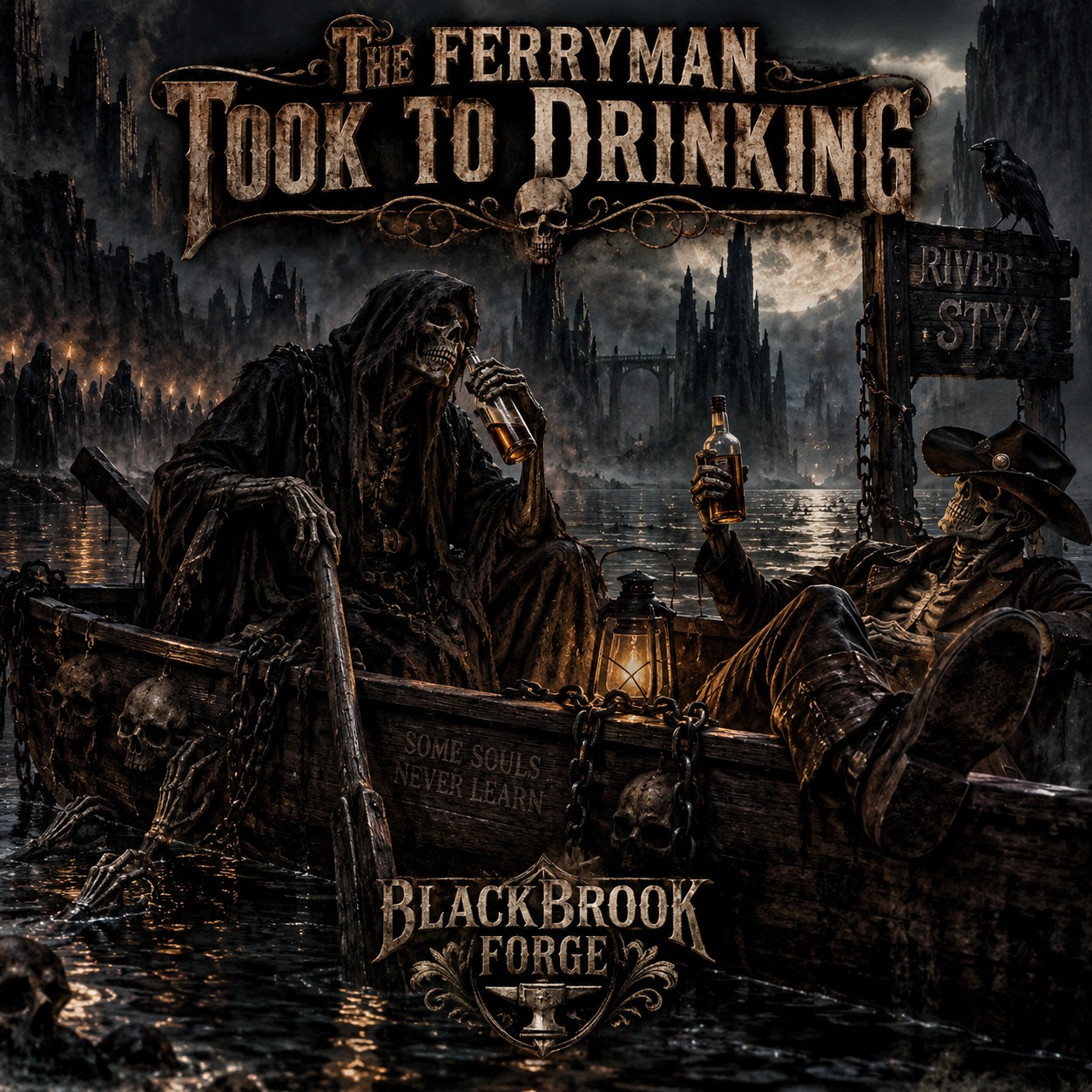 THE FERRYMAN TOOK TO DRINKING artwork