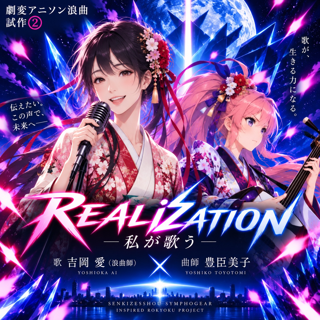 劇変アニソン浪曲 試作② 歌：吉岡愛 『REALIZATION ― 私が歌う ―』 artwork