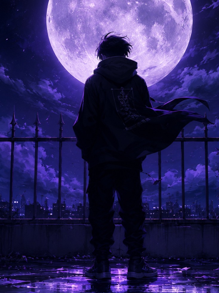 Moon above the fence artwork