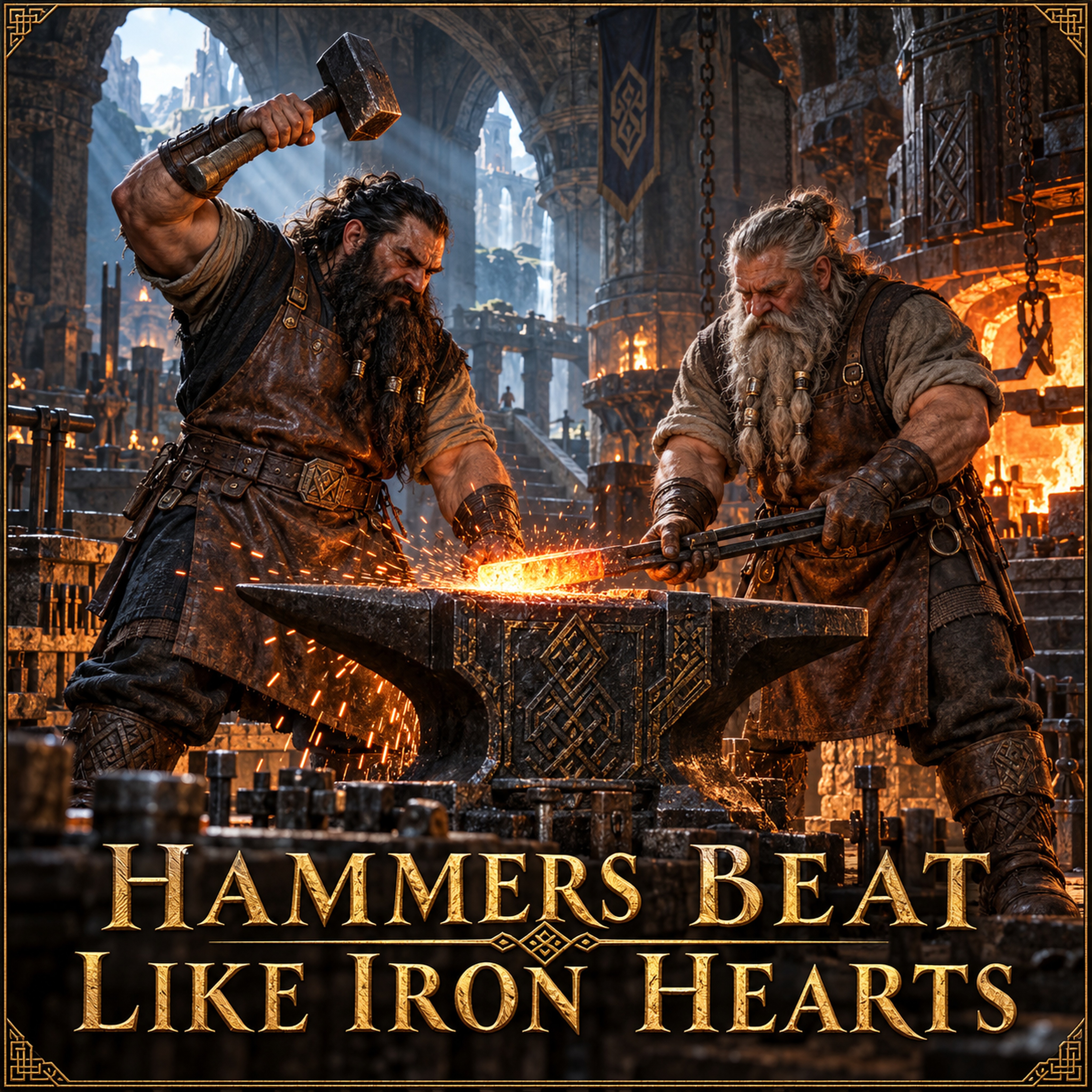 Hammers beat like Iron hearts artwork