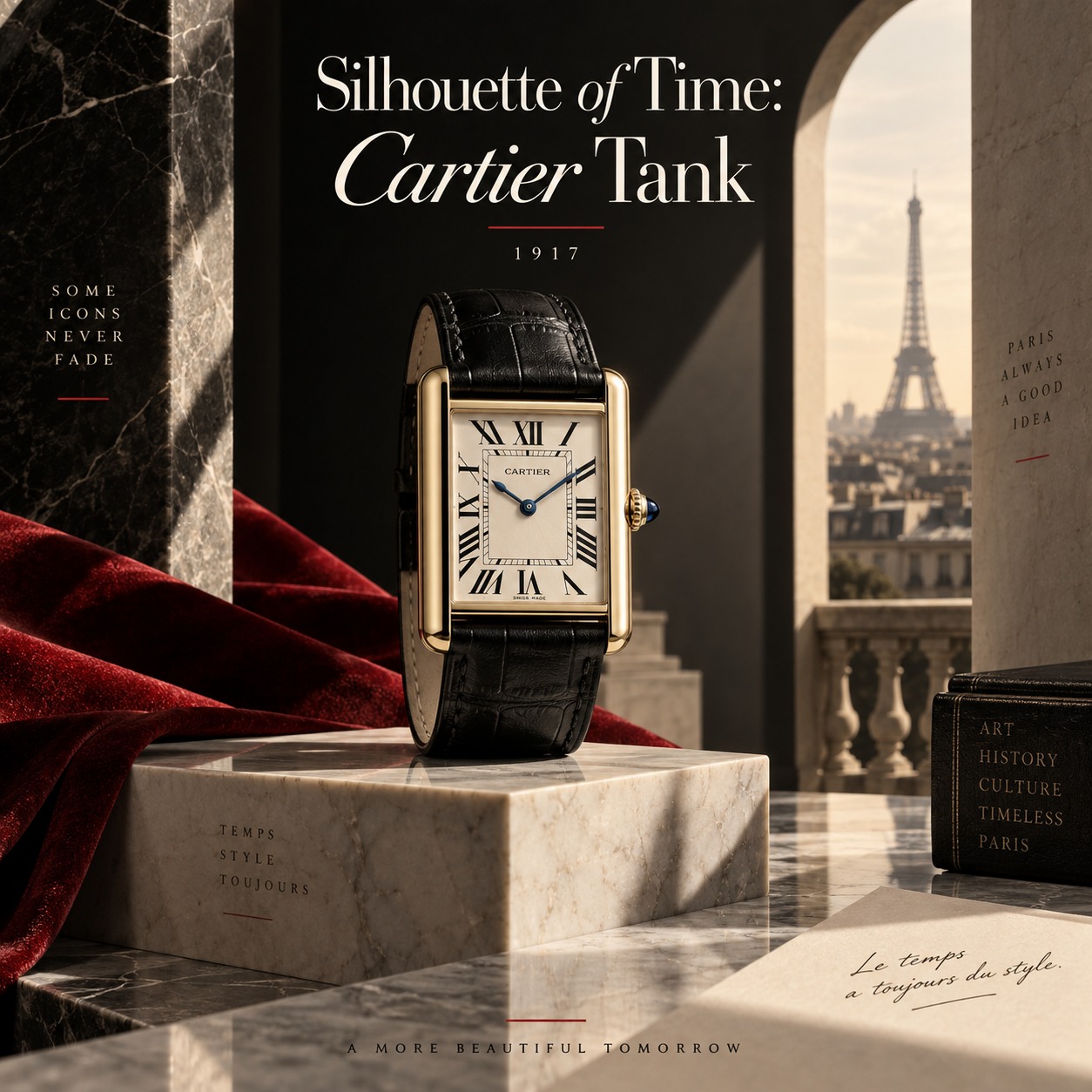 Silhouette of Time: Cartier Tank artwork