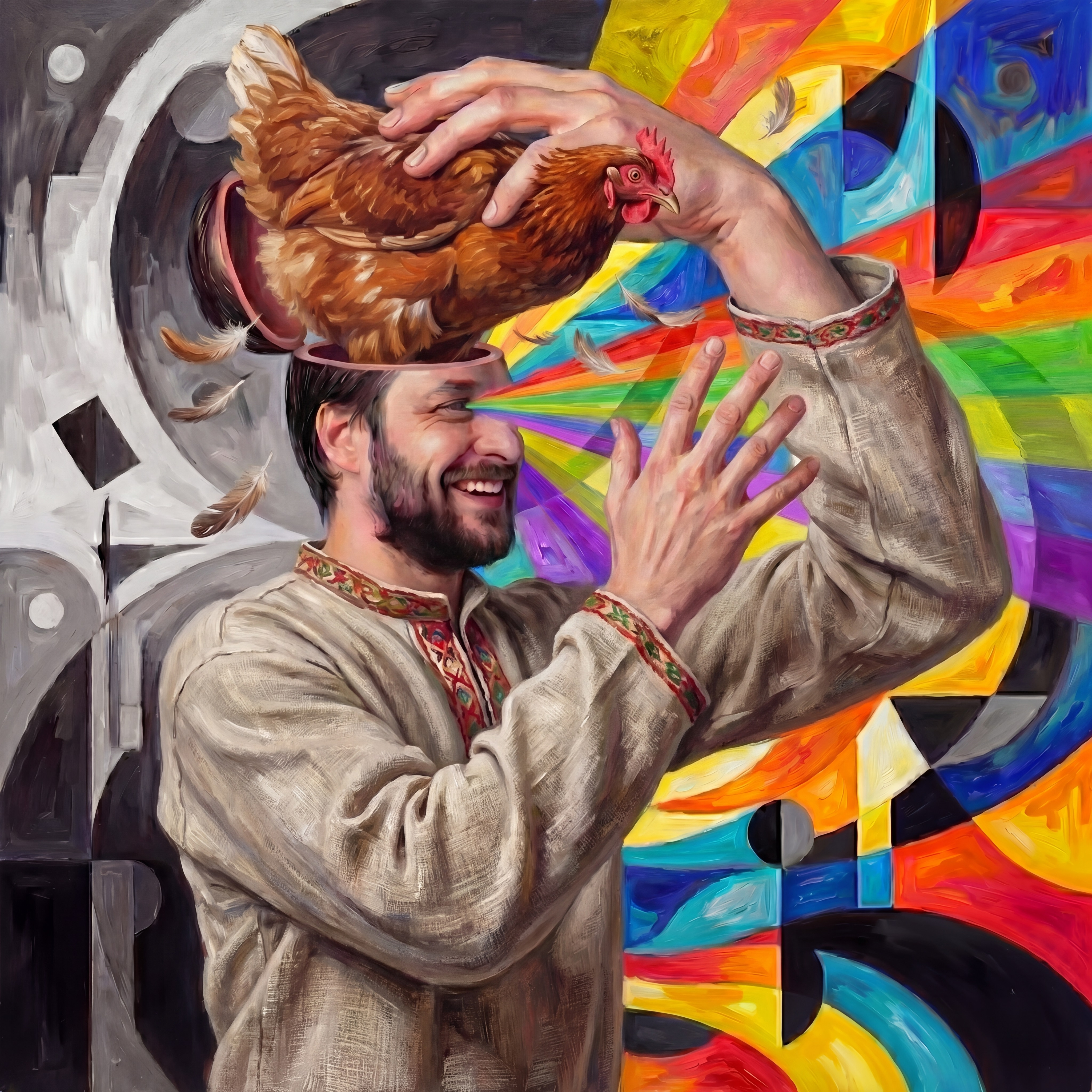 Зерно клюёт кур artwork