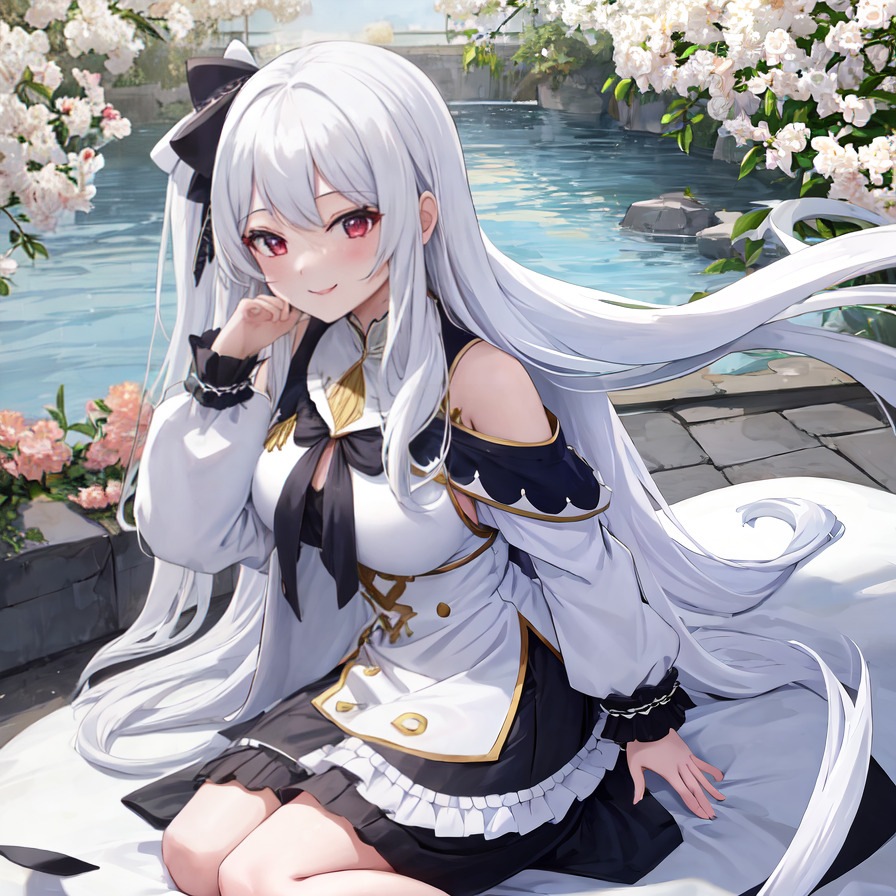 Waifu mit weißem Haar artwork