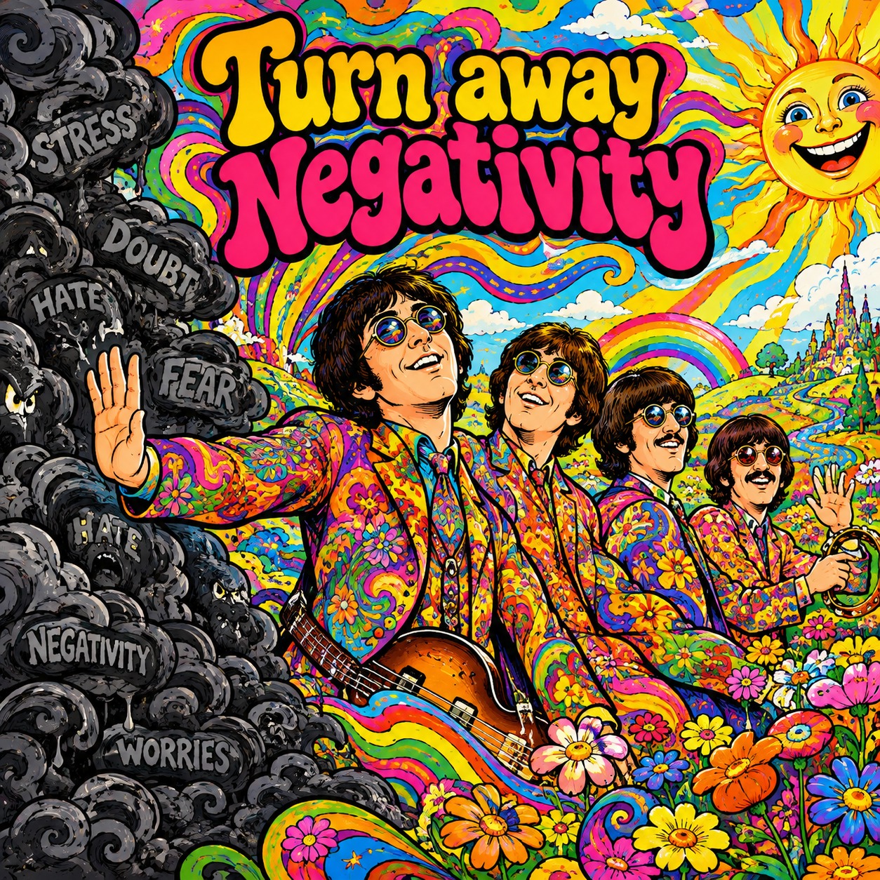 Turn away negativity artwork
