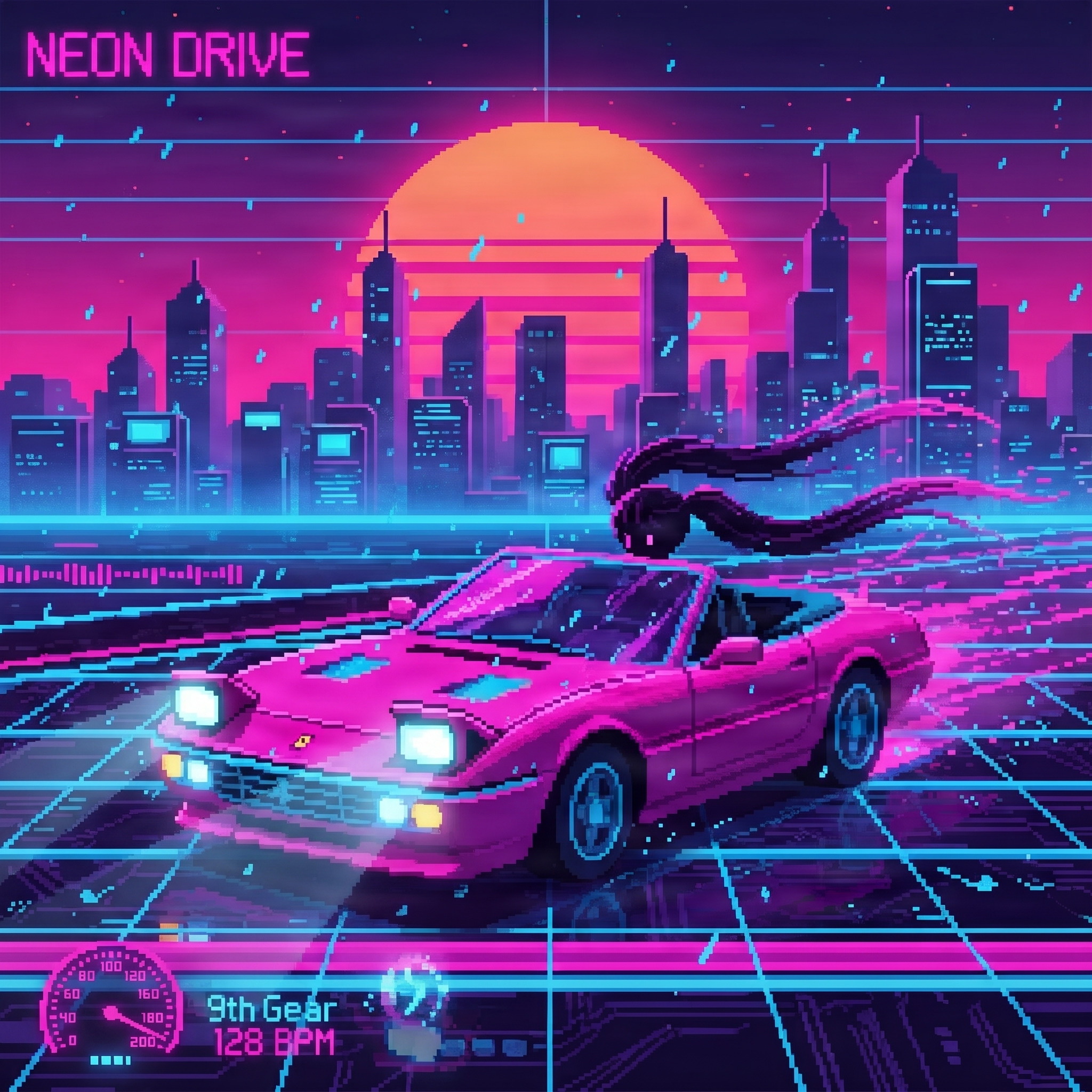 １２８ＢＰＭのネオンハイウェイ 〜第９節の暴走〜 (128 BPM Neon Highway ~Runaway Verse 9~) [Remix feat. Rain Drop?] artwork