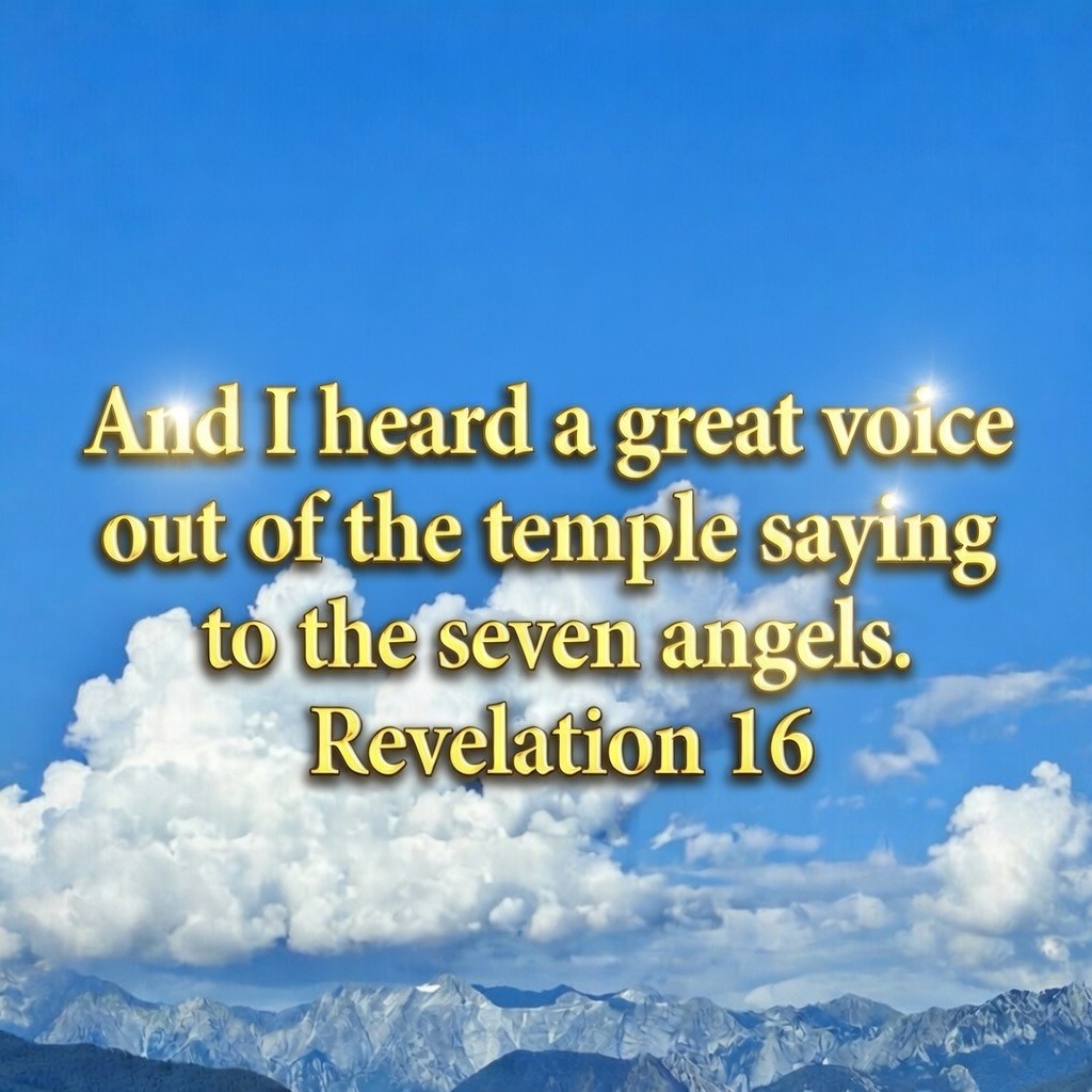 And I heard a great voice out of the temple saying to the seven angels. [Revelation 16] artwork
