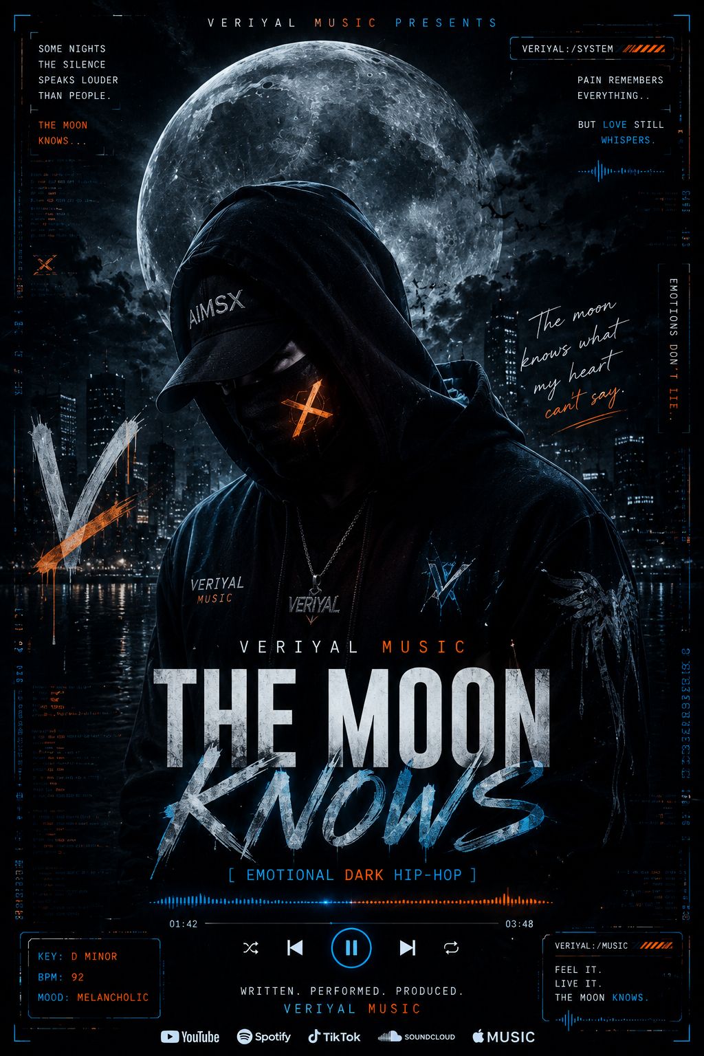 THE MOON KNOWS  Emotional Dark Hip-Hop  Veriyal Music artwork