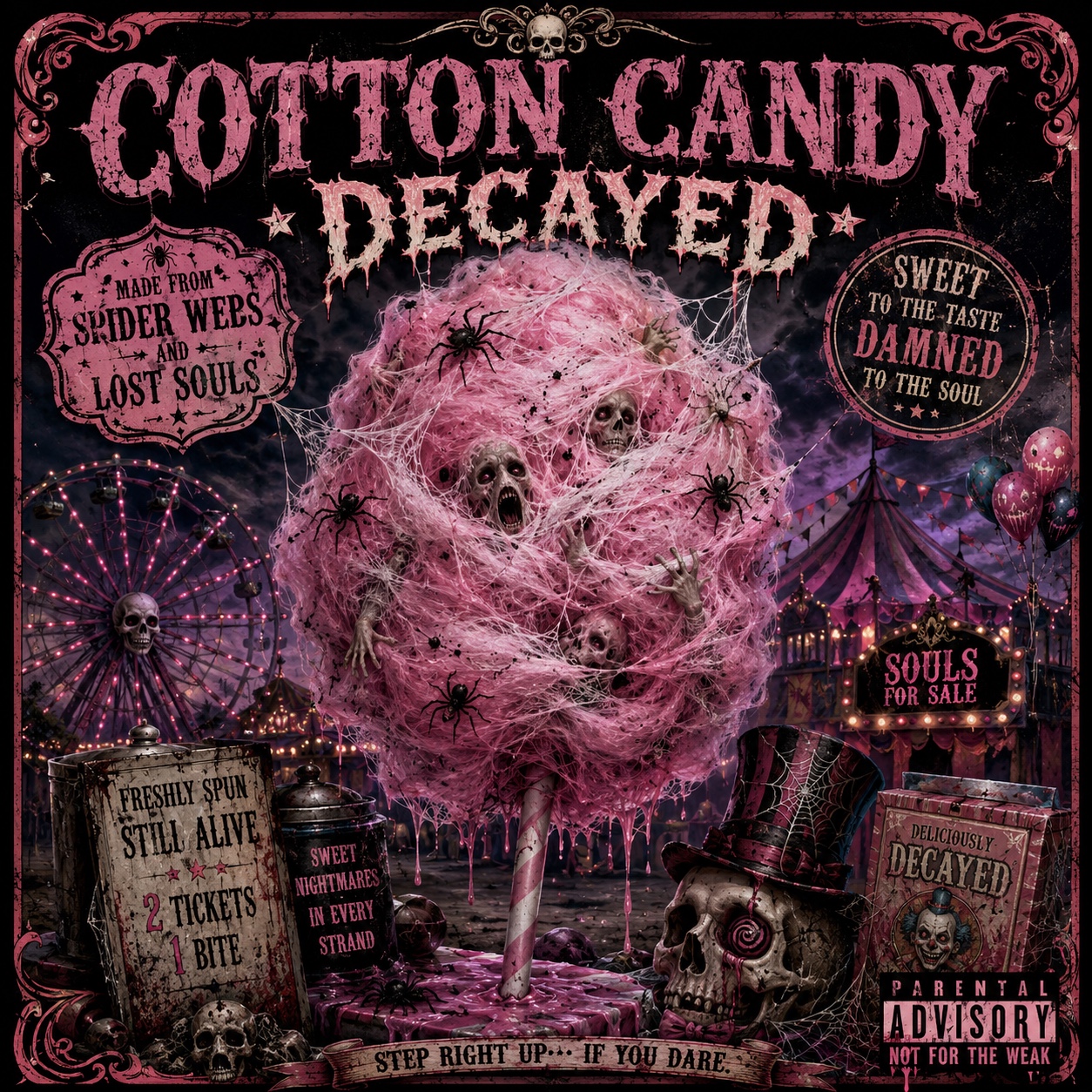 Cotton Candy decayed artwork