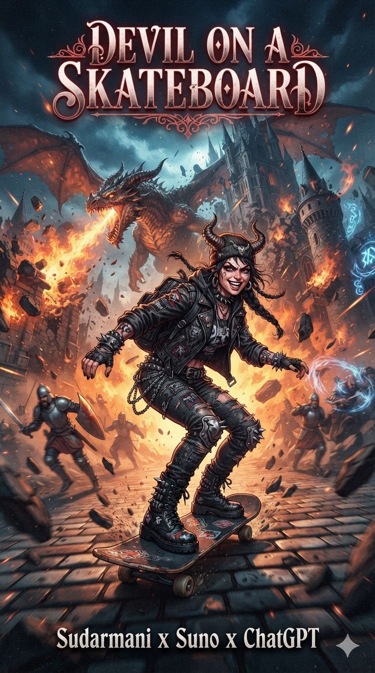 DEVIL ON A SKATEBOARD artwork