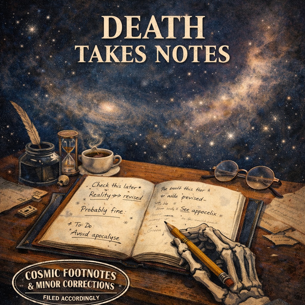 Image for Cosmic Footnotes & Minor Corrections — Death Takes Notes