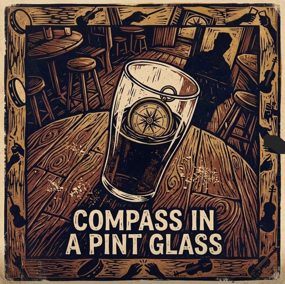Compass in a Pint Glass artwork