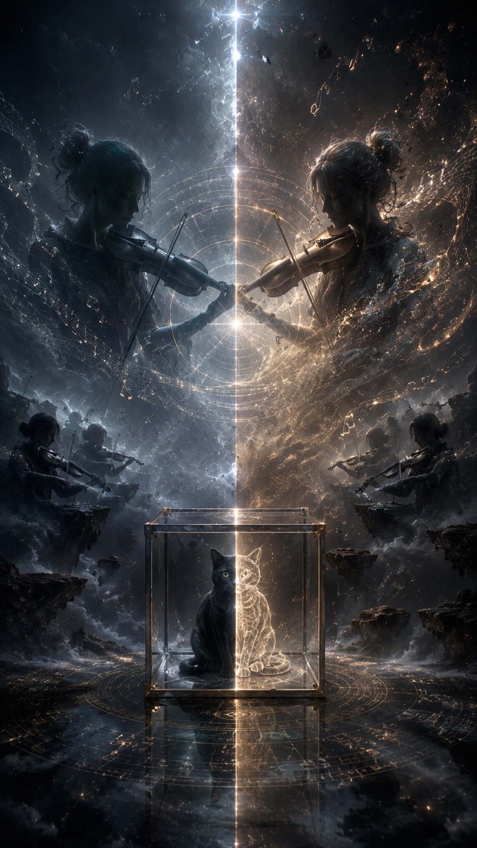 Schrödinger’s Violins in Quantum Field artwork