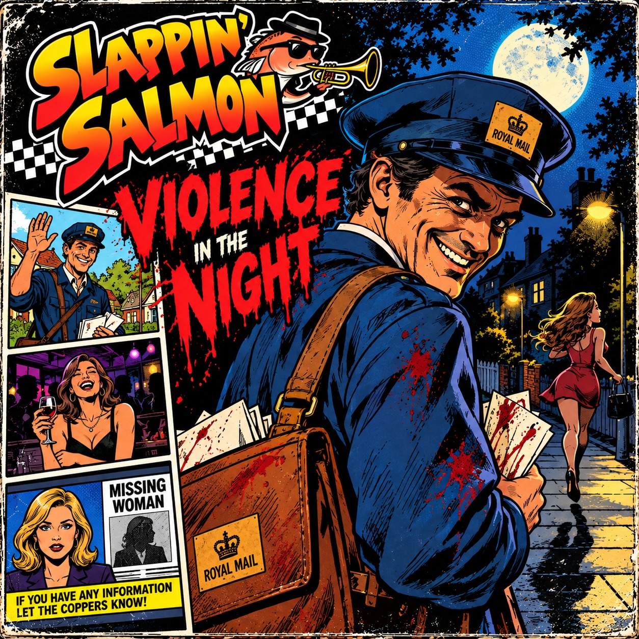Violence in the Night- Slappin' Salmon artwork