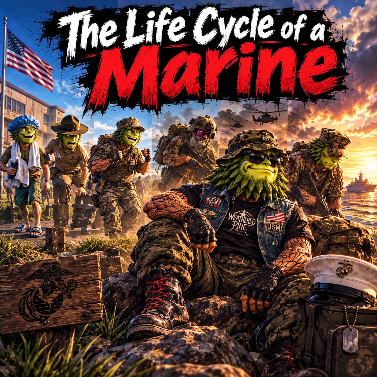 The Life Cycle of a Marine artwork