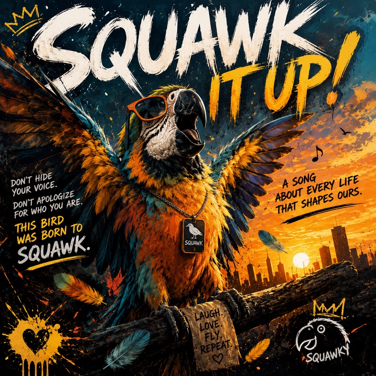 Squawk It Up! 🦜✨🧡 artwork