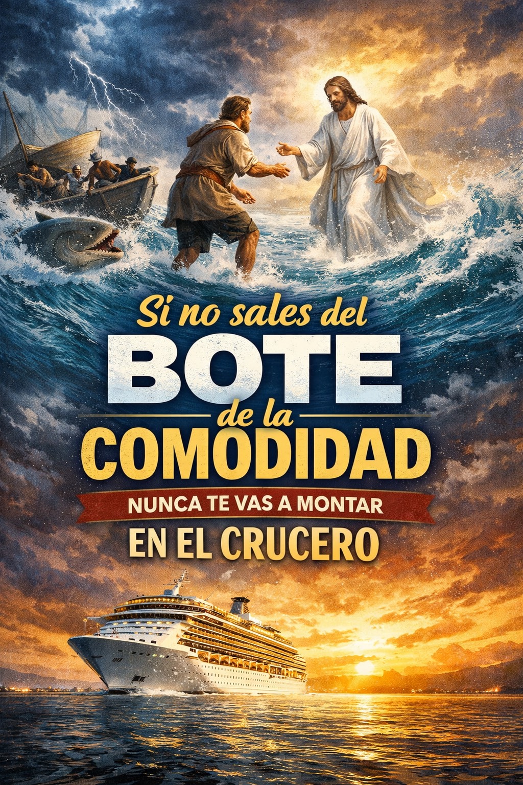 Si no sales del bote de la comodidad, nunca te vas a montar en el crucero artwork